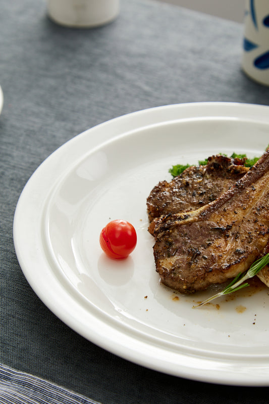 High-Temperature Heavy Ceramics 10.5-inch dinner plate -White(set of 6)