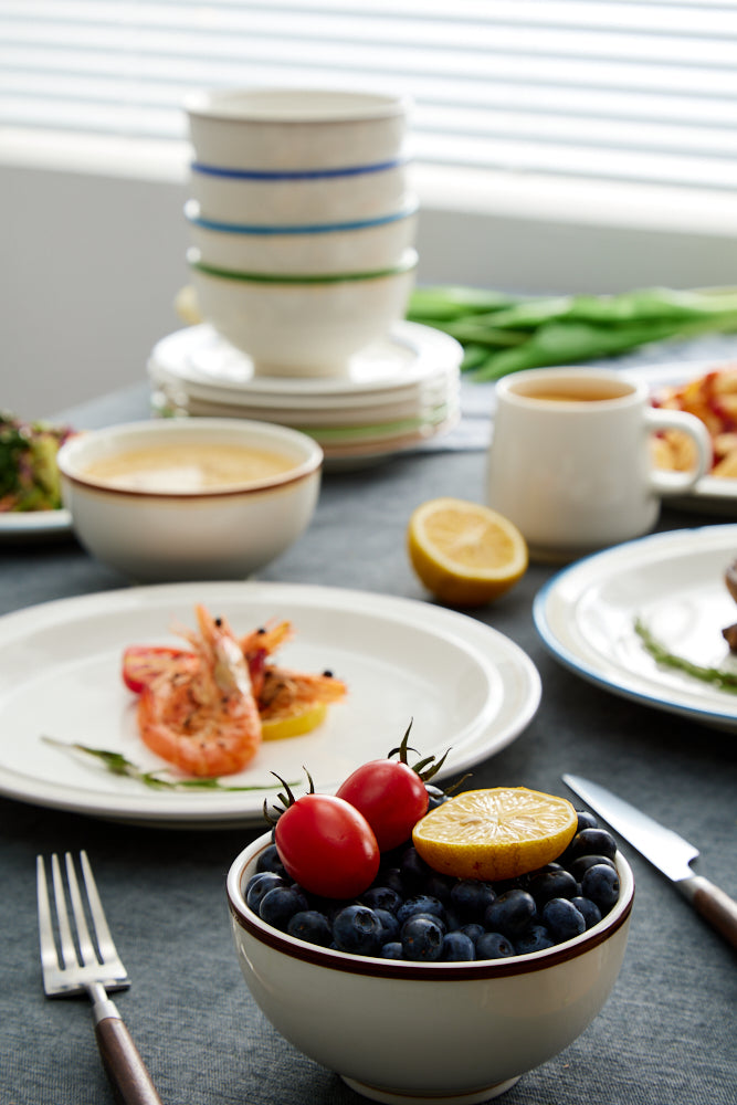 High-Temperature Heavy Ceramics 10.5-inch dinner plate -Green(set of 6)