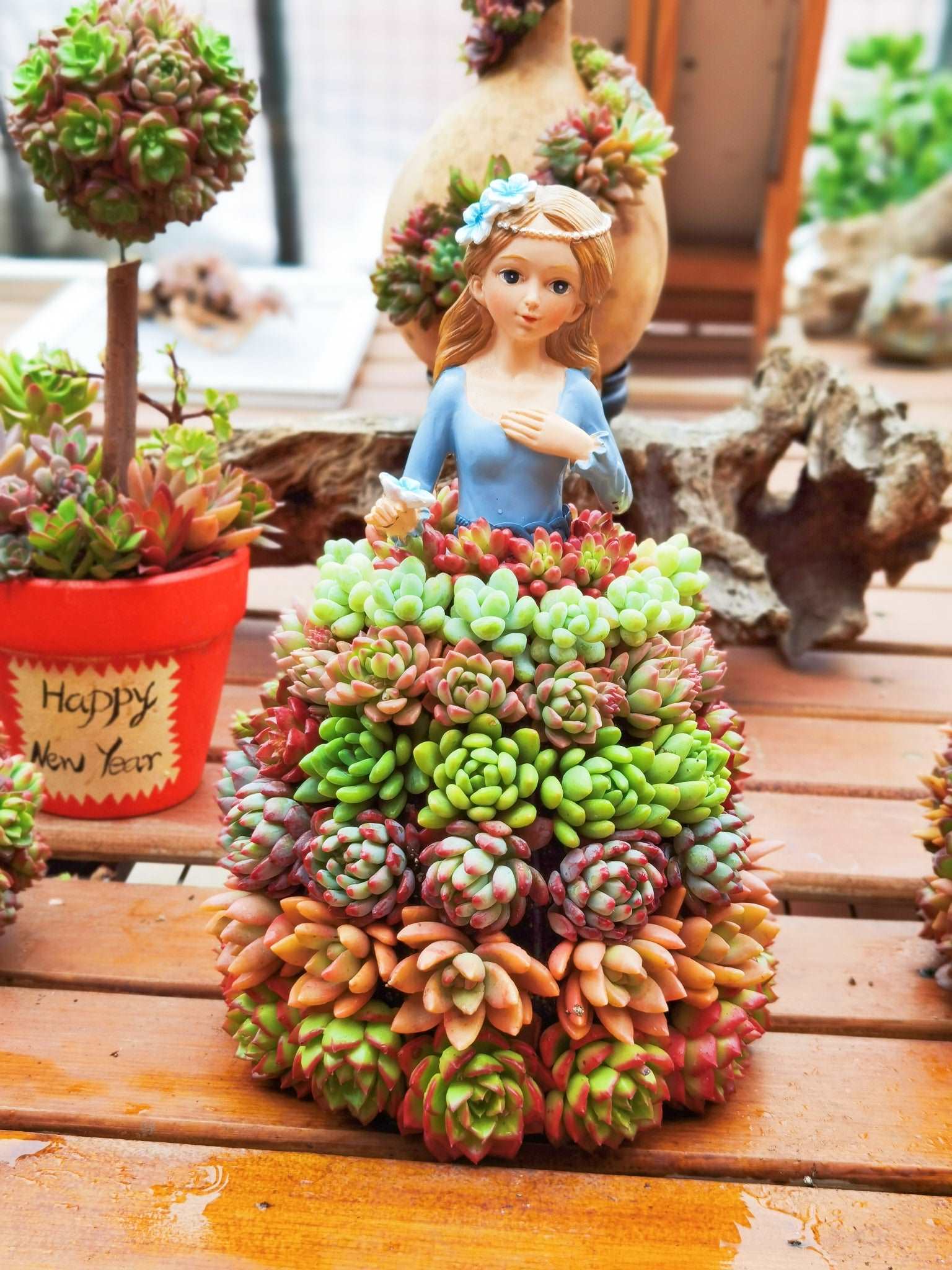 Creative Succulent Princess Flower Skirt Flower Holder Gardening Ornam   LAMDAWN