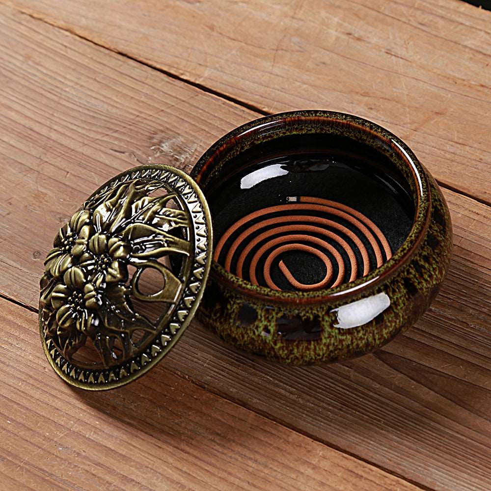 LAMDAWN Ceramic Incense Burner with Incense Stick Holder +
