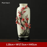 Oriental clay Chinese handmade ceramic flower vase ornaments living room flower arrangements Bogu rack porcelain decoration crafts