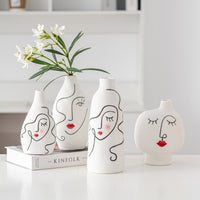 Hand-painted Face Plain Burning Ceramic Vase Soft Decoration | Ceramic Vase | RB&RAMICS