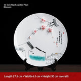 Ceramic hand-painted hanging plate ornament home living room TV cabinet wine cabinet entrance Bogu rack decoration creative crafts