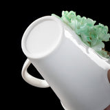 Intangible Cultural Heritage Hand-Sculpted Flower Pottery Rhododendron Tea Cup Coffee Cup (Green) - 100% Handcrafted