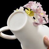 Intangible Cultural Heritage Hand-Sculpted Ceramic Gladiolus Flower Water Cup Coffee Mug (Gradient Purple) - 100% Handcrafted