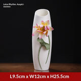 Ceramic handmade vase ornament high-end new Chinese-style living room atmosphere light luxury lotus luxury atmosphere decoration crafts