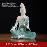 Ceramic ornament "Lotus Water Moon Guanyin" Viewed from Nanhai Guanyin Bodhisattva worshiping household Buddha statues