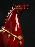 Ceramic Horse Ornament “General's Horse” Home Decor Craft(Red)