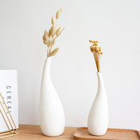 White Water Drop Vase Simple Modern Model Room Ceramic Dried Flower Flower Ornaments