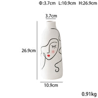 Hand-painted Face Plain Burning Ceramic Vase Soft Decoration