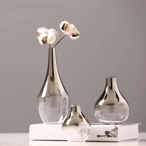 Silver Gradient Style Home Decoration Glass Vase | Ceramic Vase | RB&RAMICS