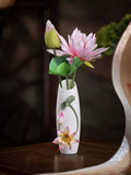 Ceramic handmade vase ornament high-end new Chinese-style living room atmosphere light luxury lotus luxury atmosphere decoration crafts