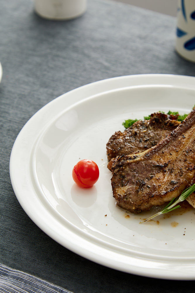 High-Temperature Heavy Ceramics 10.5-inch dinner plate -White(set of 6)