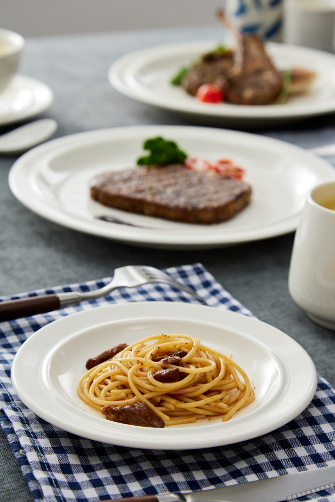 High-Temperature Heavy Ceramics 10.5-inch dinner plate -White(set of 6)