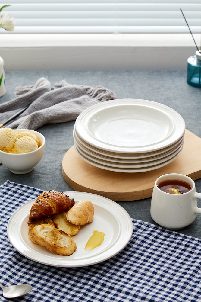 High-Temperature Heavy Ceramics 10.5-inch dinner plate -Cozy Gray(set of 6)