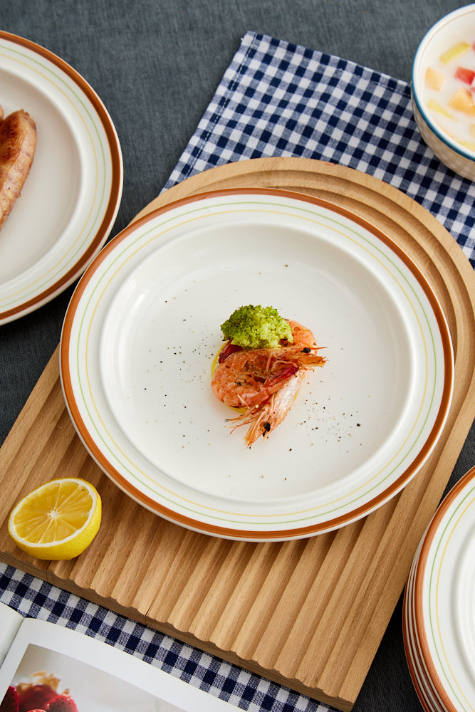 High-Temperature Heavy Ceramics 10.5-inch dinner plate -Cozy Orange(set of 6)