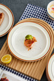 High-Temperature Heavy Ceramics 10.5-inch dinner plate -Cozy Orange(set of 6)