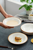 High-Temperature Heavy Ceramics 10.5-inch dinner plate -Cozy Orange(set of 6)