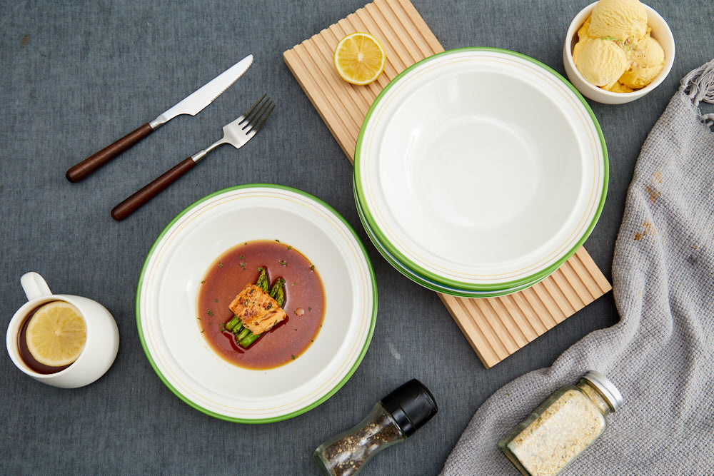 High-Temperature Heavy Ceramics 10.5-inch dinner plate -Green(set of 6)