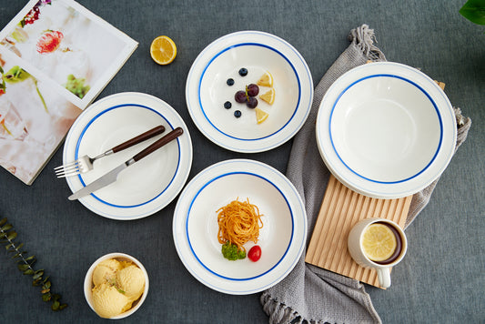 High-Temperature Heavy Ceramics 10.5-inch dinner plate -Scuba Blue(set of 6)