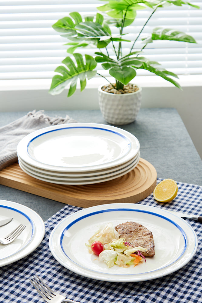 High-Temperature Heavy Ceramics 10.5-inch dinner plate -Scuba Blue(set of 6)