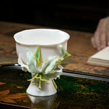 Intangible Cultural Heritage Hand-Painted Ceramic Lily Tea Cup - 100% Handcrafted