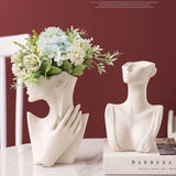 Nordic Human Body Ceramic Dried Flower Vase Decorative Ornaments | Ceramic Vase | RB&RAMICS