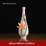 Ceramic handmade vase ornament high-end new Chinese-style living room atmosphere light luxury lotus luxury atmosphere decoration crafts