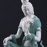 Ceramic ornament "Lotus Water Moon Guanyin" Viewed from Nanhai Guanyin Bodhisattva worshiping household Buddha statues