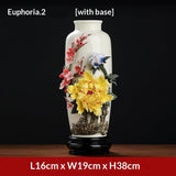 Oriental clay Chinese handmade ceramic flower vase ornaments living room flower arrangements Bogu rack porcelain decoration crafts