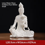 Ceramic ornament "Lotus Water Moon Guanyin" Viewed from Nanhai Guanyin Bodhisattva worshiping household Buddha statues