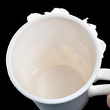 Intangible Cultural Heritage Hand-Sculpted Floral Ceramic Pear Blossom Tea Cup & Coffee Cup (Blue) - 100% Handcrafted