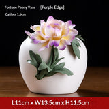 Ceramic handmade vase ornament high-end new Chinese-style living room atmosphere light luxury lotus luxury atmosphere decoration crafts
