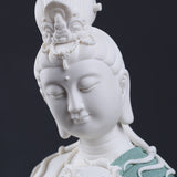 Ceramic ornament "Lotus Water Moon Guanyin" Viewed from Nanhai Guanyin Bodhisattva worshiping household Buddha statues