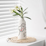 Hand-painted Face Plain Burning Ceramic Vase Soft Decoration