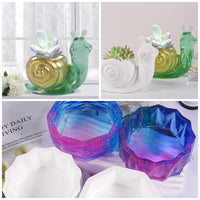 Epoxy Diy Mold Snail Flower Pot Cut Surface Vase Resin Office Flower Arrangement Decoration Silicone Mold