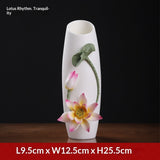 Ceramic handmade vase ornament high-end new Chinese-style living room atmosphere light luxury lotus luxury atmosphere decoration crafts