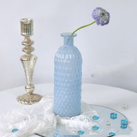 White Blue Glass Small Vase Living Room Flower Arrangement Decoration High Sense Niche Morandi Restaurant Decoration