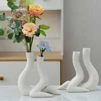 Ceramic Vase Minimalist Human Flower Arrangement