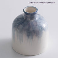 Hand Painted Blue Simple Ins Style Ceramic Decorative Vase