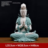Ceramic ornament "Lotus Water Moon Guanyin" Viewed from Nanhai Guanyin Bodhisattva worshiping household Buddha statues