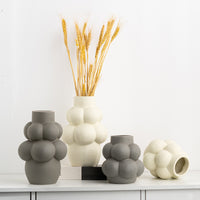 Simple Modern Bubble Ball Ceramic Vase Special-shaped Flower Container High-grade Indoor Soft Decoration