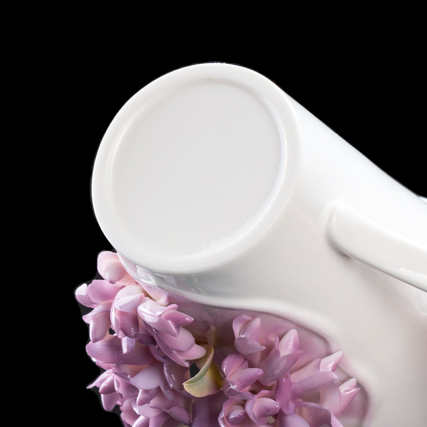 Intangible Cultural Heritage Hand-Sculpted Floral Ceramic Pear Blossom Tea Cup & Coffee Cup (Purple) - 100% Handcrafted