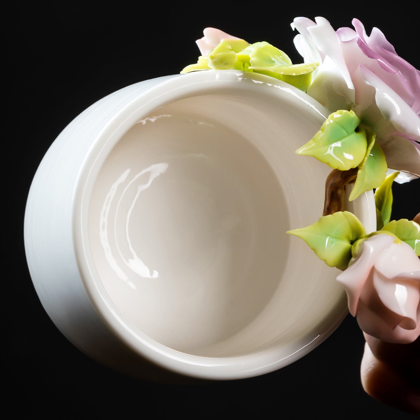 Rose Tea Cup - Intangible Cultural Heritage Hand-Painted Floral Ceramic Cup & Coffee Mug - 100% Handcrafted