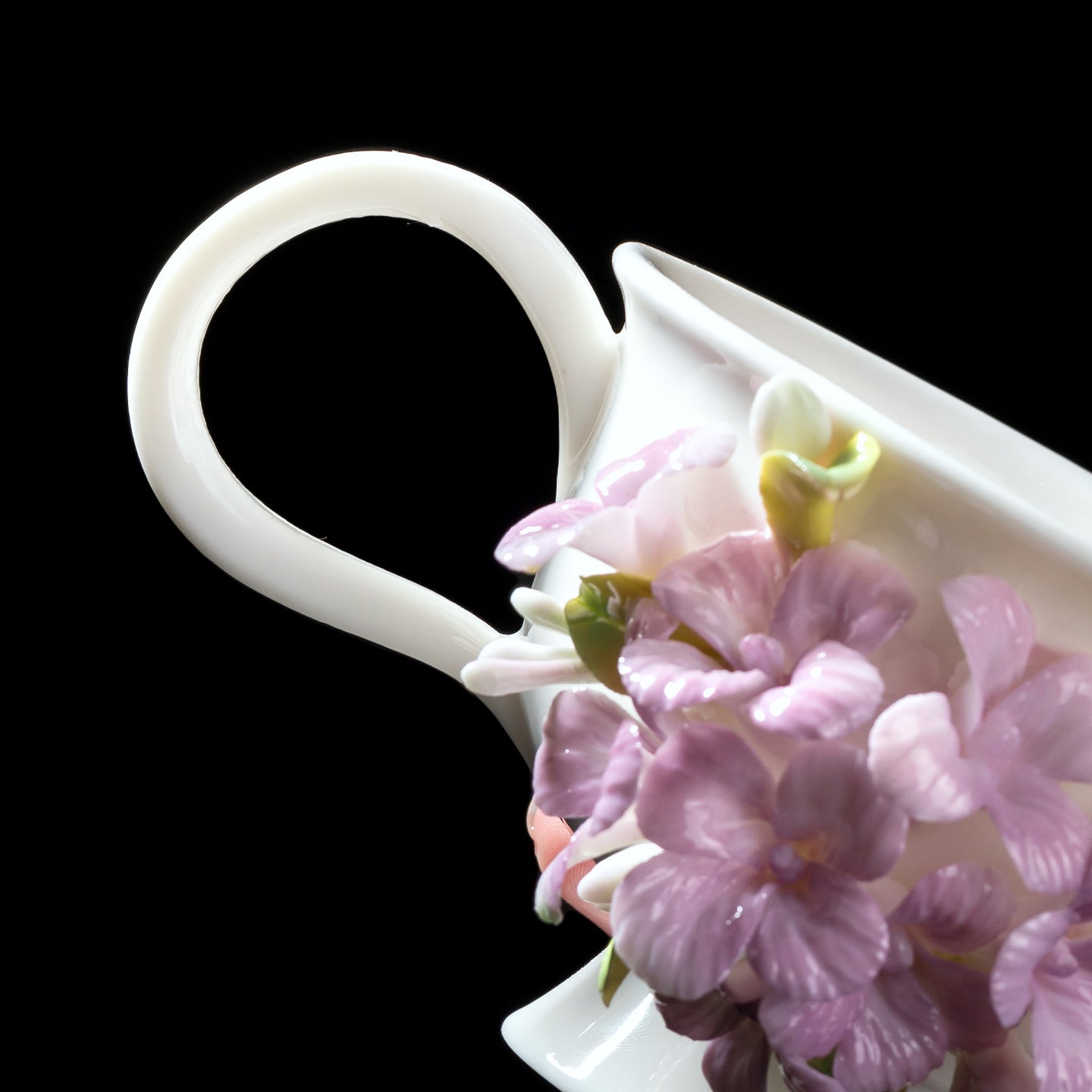 Intangible Cultural Heritage Hand-Sculpted Ceramic Hydrangea Water Cup Coffee Mug - 100% Handcrafted