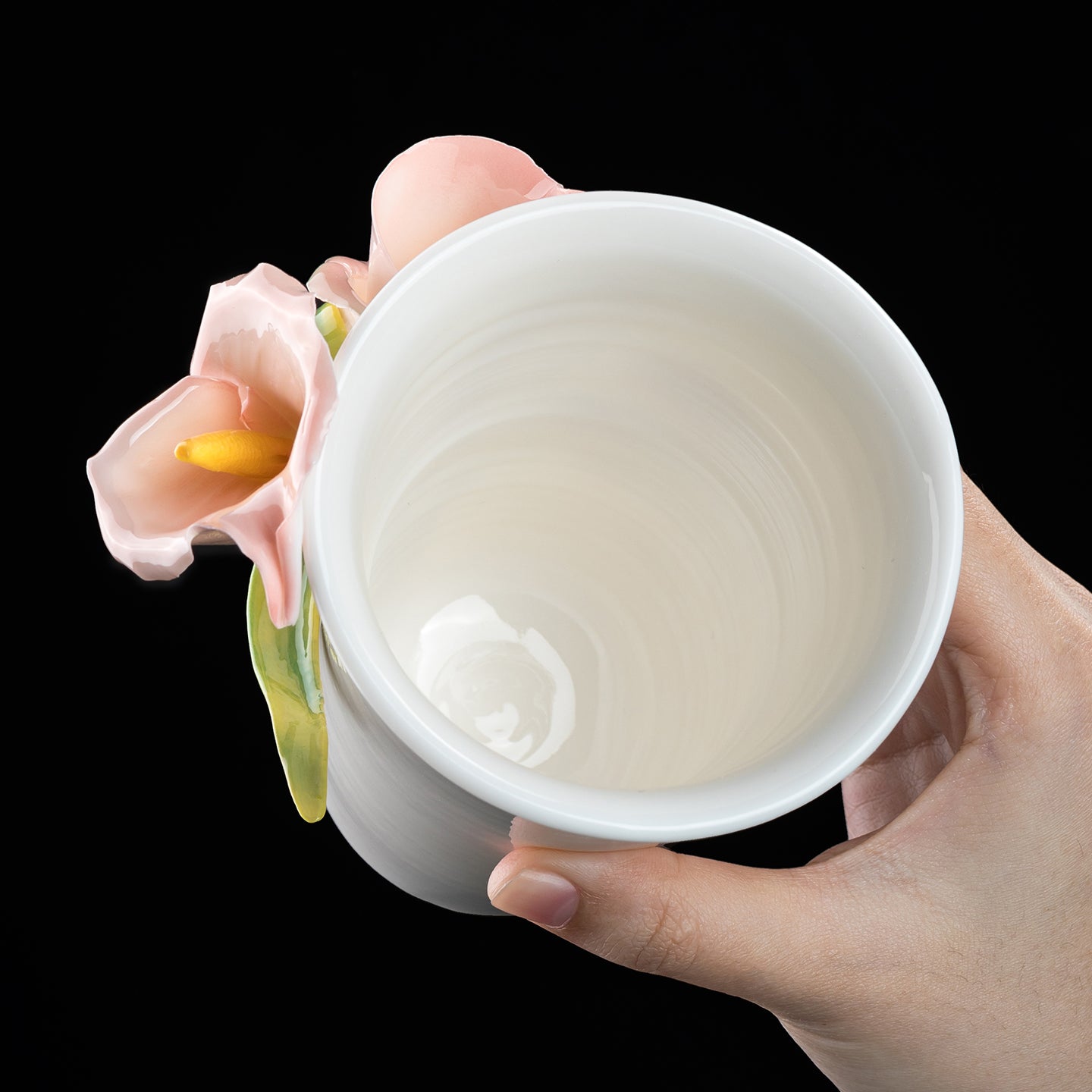 Intangible Cultural Heritage Hand-Sculpted Ceramic Calla Lily Flower Cola Cup Coffee Mug
