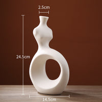 Creative Simple Hollow Line Ceramic Vase