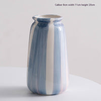 Hand Painted Blue Simple Ins Style Ceramic Decorative Vase