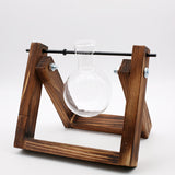 Swing Wooden Stand Hydroponic Plant Container Glass Vase