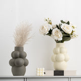 Simple Modern Bubble Ball Ceramic Vase Special-shaped Flower Container High-grade Indoor Soft Decoration